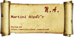 Martini Alpár névjegykártya